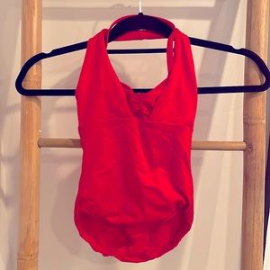 Red leotard for dance or gymnastics